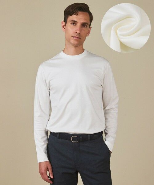 gotairiku/ゴタイリク 【綿100%】カバーネック ドレスTシャツ_ロング ホワイト系 M gotairiku/ゴタイリク 【綿100%】カバーネック ドレスTシャツ_ロング ホワイト系 M