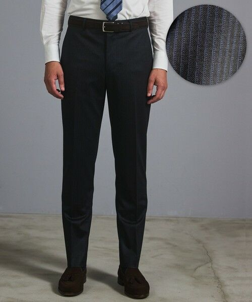 gotairiku/ゴタイリク セットアップ対応【洗える/ストレッチ/シワになりにくい】ウォッシャブルジャージー セットアップパンツ_柄(25年モデル) ネイビー×ストライプ 80 gotairiku/ゴタイリク セットアップ対応【洗える/ストレッチ/シワになりにくい】ウォッシャブルジャージー セットアップパンツ_柄(25年モデル) ネイビー×ストライプ 80