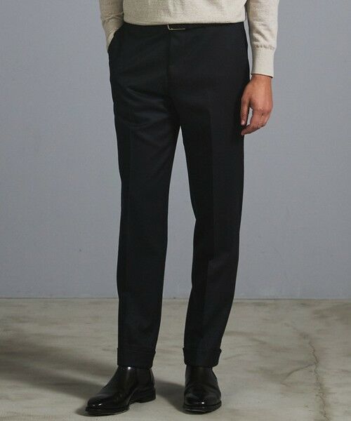 gotairiku/ゴタイリク 【保温性/ストレッチ/シワになりにくい】サキソニーストレッチパンツ_ノータック(25年モデル） ブラック系8 84