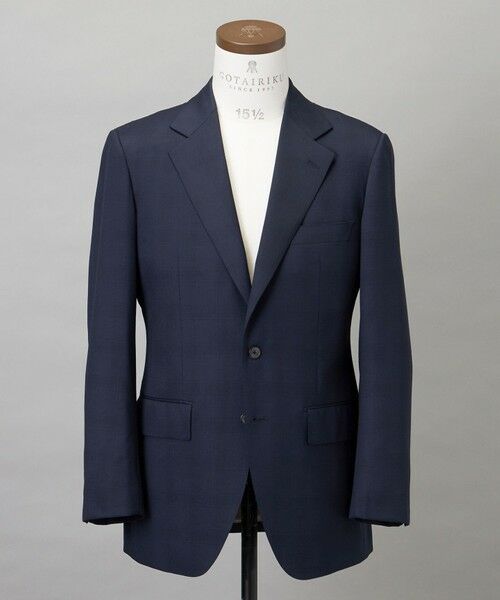 gotairiku / ゴタイリク セットアップ | 横に伸びる【TasmaniaWool/タマニアウール】ストレッチ スーツ__ネイビー格子柄 | 詳細1