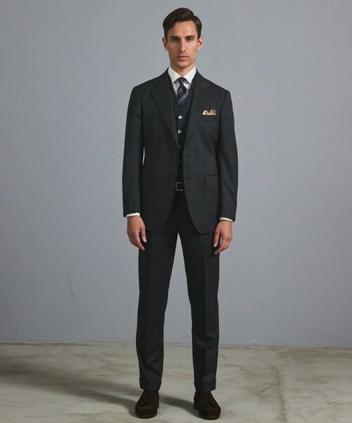 gotairiku / ゴタイリク セットアップ | 横に伸びる【TasmaniaWool/タマニアウール】ストレッチ スーツ_グレー格子柄 | 詳細19