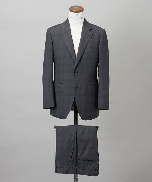 gotairiku / ゴタイリク セットアップ | 横に伸びる【TasmaniaWool/タマニアウール】ストレッチ スーツ_グレー格子柄(グレー格子地柄)