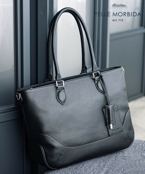 gotairiku/ゴタイリク 日本製【PELLE MORBIDA】2WAY シュリンクレザートートバッグ ブラック系 F gotairiku/ゴタイリク 日本製【PELLE MORBIDA】2WAY シュリンクレザートートバッグ ブラック系 F