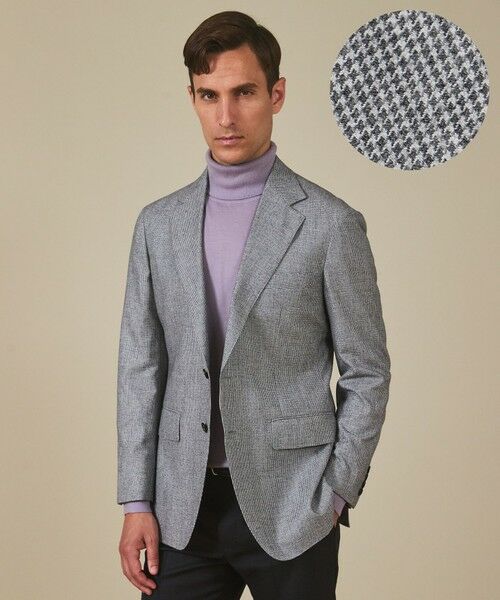 gotairiku/ゴタイリク 【CANONICO/カノニコ】サキソニーウールコットンブレンド ジャケット_グレー千鳥柄 ライトグレー×千鳥格子 38