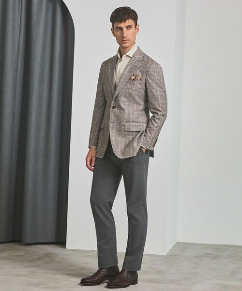 gotairiku / ゴタイリク テーラードジャケット | 【CANONICO/カノニコ】サキソニーウールコットンブレンド ジャケット_ブラウンチェック | 詳細1