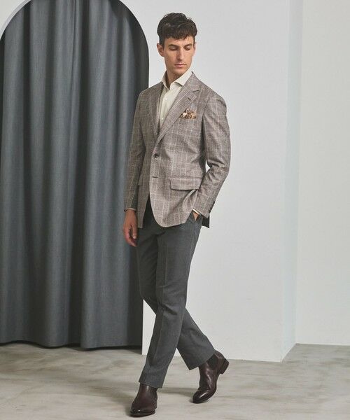 gotairiku / ゴタイリク テーラードジャケット | 【CANONICO/カノニコ】サキソニーウールコットンブレンド ジャケット_ブラウンチェック | 詳細2