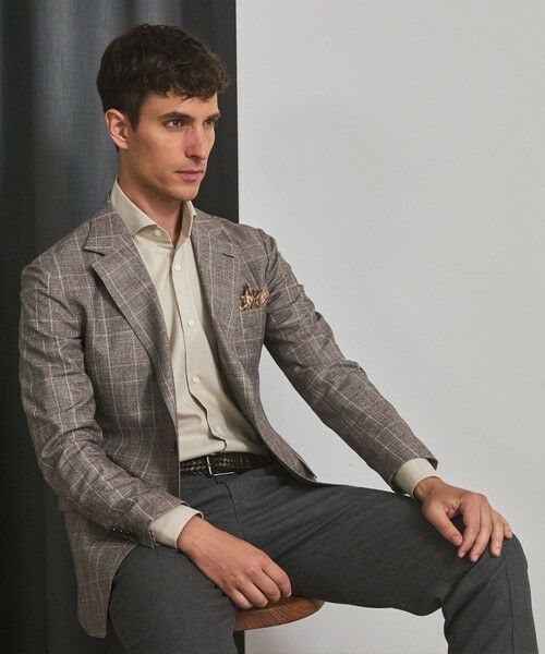 gotairiku / ゴタイリク テーラードジャケット | 【CANONICO/カノニコ】サキソニーウールコットンブレンド ジャケット_ブラウンチェック | 詳細3