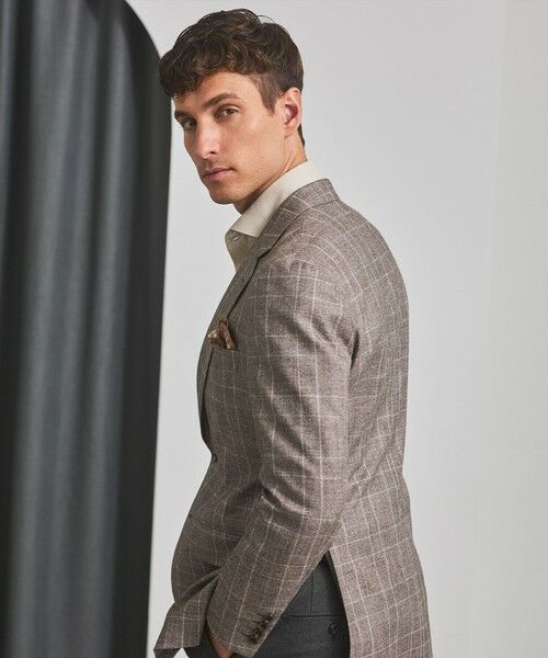 gotairiku / ゴタイリク テーラードジャケット | 【CANONICO/カノニコ】サキソニーウールコットンブレンド ジャケット_ブラウンチェック | 詳細4