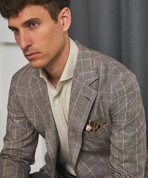 gotairiku / ゴタイリク テーラードジャケット | 【CANONICO/カノニコ】サキソニーウールコットンブレンド ジャケット_ブラウンチェック | 詳細5
