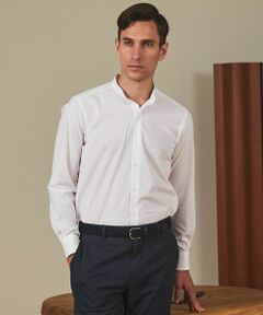 gotairiku / ゴタイリク シャツ・ブラウス | 【シワになりにくい/洗える】ＴＣブロード シャツ_バンドカラー