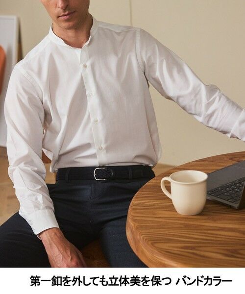gotairiku / ゴタイリク シャツ・ブラウス | 【シワになりにくい/洗える】ＴＣブロード シャツ_バンドカラー | 詳細2