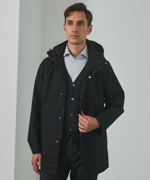 gotairiku/ゴタイリク 25年新作/3シーズン対応【仕事で着用可】メランジカルゼ フーデッドブルゾン_無地 ブラック系 M gotairiku/ゴタイリク 25年新作/3シーズン対応【仕事で着用可】メランジカルゼ フーデッドブルゾン_無地 ブラック系 M