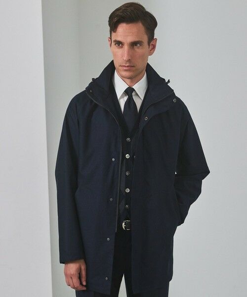 gotairiku/ゴタイリク 25年新作/3シーズン対応【仕事で着用可】メランジカルゼ フーデッドブルゾン_無地 ネイビー系 S gotairiku/ゴタイリク 25年新作/3シーズン対応【仕事で着用可】メランジカルゼ フーデッドブルゾン_無地 ネイビー系 S