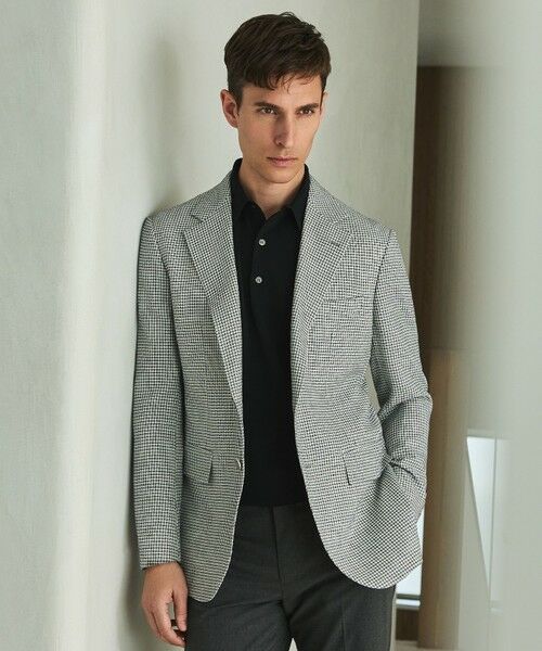 gotairiku / ゴタイリク テーラードジャケット | 【尾州】ストレッチメッシュジャケット_千鳥格子柄（ライトグレー×千鳥格子柄）
