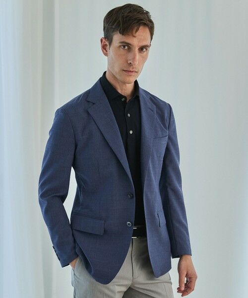 gotairiku / ゴタイリク テーラードジャケット | 新クオリティ/KINGサイズ追加【洗える/シワになりにくい】タイワンタフタ  擬麻ジャケット（ネイビー系）