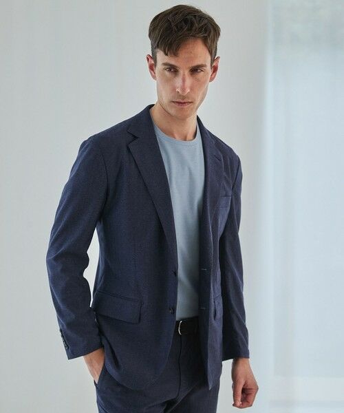 gotairiku / ゴタイリク テーラードジャケット | セットアップ対応【カイテキ７機能】ドライジャージー ジャケット_ヘリンボーン柄(26年モデル)（ネイビー×ヘリンボーン柄）