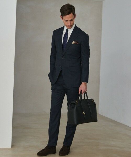 gotairiku / ゴタイリク セットアップ | シワになりにくい【御幸毛織/みゆきけおり】DRYSPINNER 平織スーツ_ネイビー格子 | 詳細1