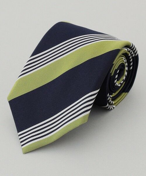 gotairiku / ゴタイリク ネクタイ | 【日本製】シルク ネクタイ_ストライプ（ネイビー系1）