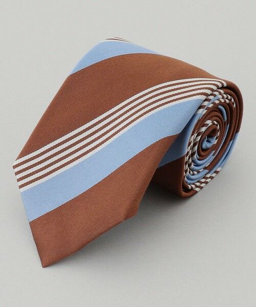 gotairiku / ゴタイリク ネクタイ | 【日本製】シルク ネクタイ_ストライプ（ブラウン系1）