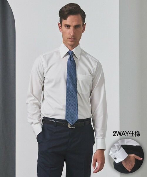 gotairiku / ゴタイリク シャツ・ブラウス | 【形態安定】PREMIUMPLEATS_レギュラーカラー 通年ドレスシャツ_コンバーチブル仕様(26年モデル)（ホワイト系）