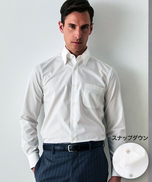 gotairiku / ゴタイリク シャツ・ブラウス | 【形態安定】PREMIUMPLEATS_スナップダウン 通年ドレスシャツ(26年モデル)（ホワイト系）