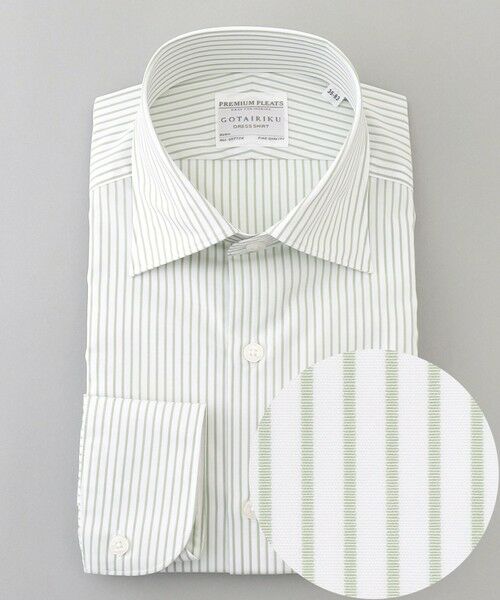 gotairiku / ゴタイリク シャツ・ブラウス | 【形態安定】PREMIUMPLEATS_セミワイドカラー _通年ドレスシャツ(26年春夏限定色)（グリーン系1）