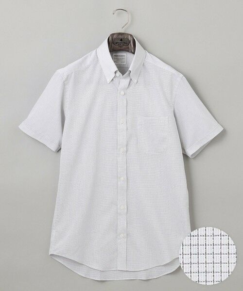 gotairiku / ゴタイリク シャツ・ブラウス | 春夏向け【形態安定】SUMMERPREMIUMPLEATS_ボタンダウンカラー 半袖ドレスシャツ(25年モデル)（白×グレー格子）
