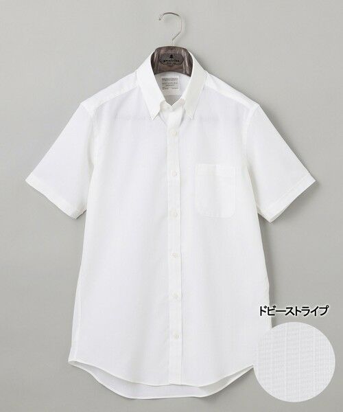 gotairiku / ゴタイリク シャツ・ブラウス | 春夏向け【形態安定】SUMMERPREMIUMPLEATS_ボタンダウンカラー 半袖ドレスシャツ(26年モデル)（白×織柄ドビーストライプ）