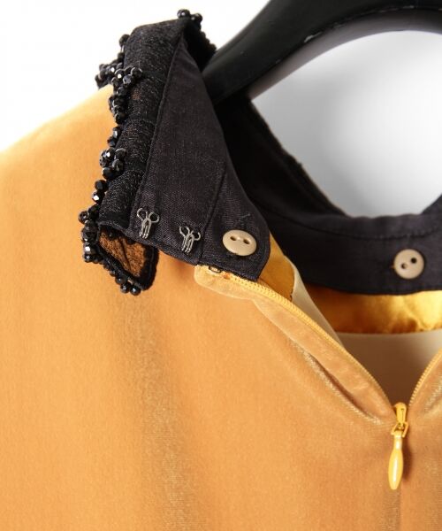 GRACE CONTINENTAL / グレースコンチネンタル ドレス | 刺繍衿ベロアワンピース | 詳細4