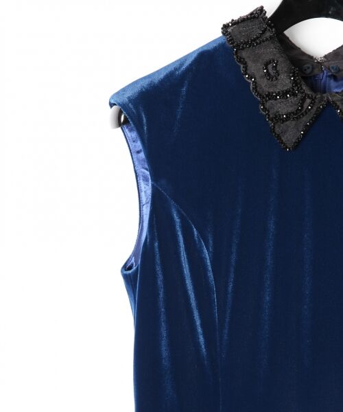 GRACE CONTINENTAL / グレースコンチネンタル ドレス | 刺繍衿ベロアワンピース | 詳細6