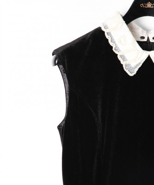 GRACE CONTINENTAL / グレースコンチネンタル ドレス | 刺繍衿ベロアワンピース | 詳細14