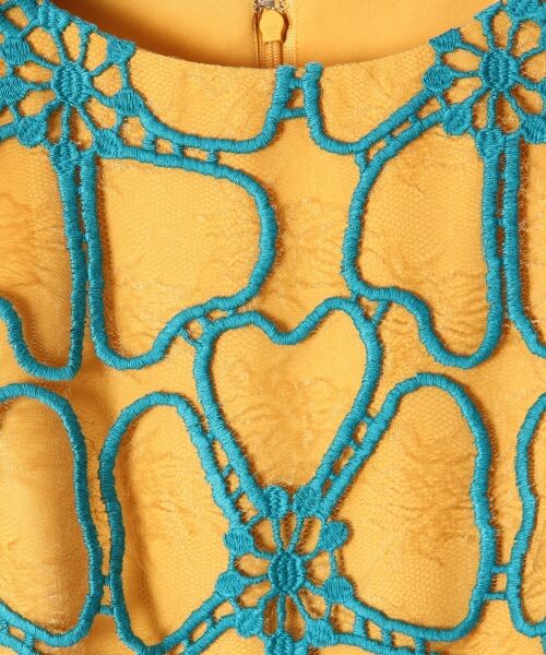 GRACE CONTINENTAL / グレースコンチネンタル ドレス | ビッグフラワー刺繍配色ワンピース | 詳細7