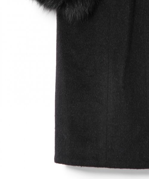 グレースコンチネンタル　ウール　アルパカ　コート　ファー　ブラック　黒　ビジュー