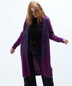GRACE CONTINENTAL / グレースコンチネンタル カーディガン・ボレロ | 刺繍ロングニットカーディガン