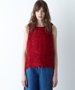 GRACE CONTINENTAL / グレースコンチネンタル Tシャツ | テープ刺繍ノースリーブ