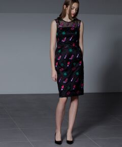 GRACE CONTINENTAL / グレースコンチネンタル ドレス | モチーフチュールワンピース