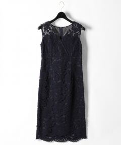 GRACE CONTINENTAL / グレースコンチネンタル ミニ丈・ひざ丈ワンピース | コードレースタイトワンピース