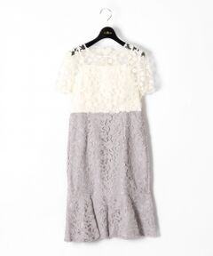 GRACE CONTINENTAL / グレースコンチネンタル ドレス | 小花レースタイトワンピース