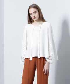 GRACE CONTINENTAL / グレースコンチネンタル Tシャツ | カットワークスリーブトップ