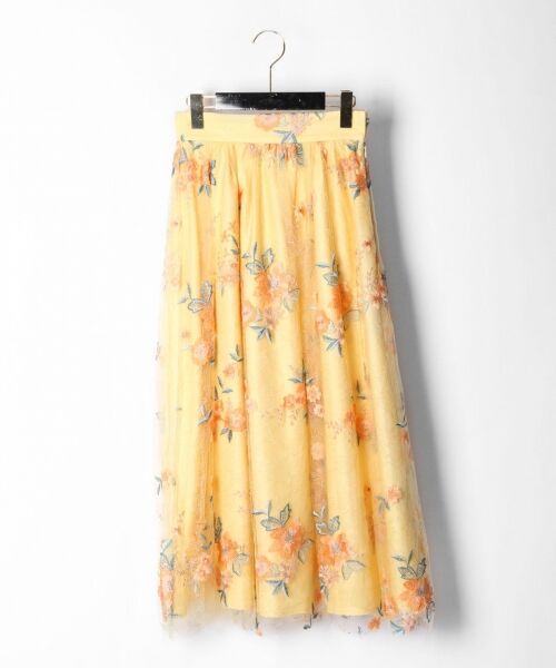 【新作】GRACE CONTINENTAL フラワー刺繍チュールスカートサイズ