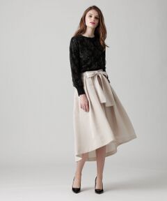 GRACE CONTINENTAL / グレースコンチネンタル ミニ・ひざ丈スカート | リボンイレギュラーヘムスカート