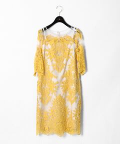 GRACE CONTINENTAL / グレースコンチネンタル ドレス | オーナメントパネルチュールワンピース
