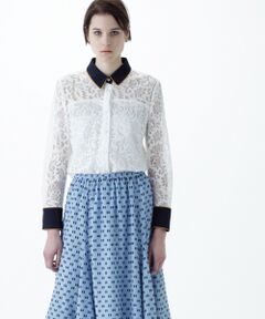 GRACE CONTINENTAL / グレースコンチネンタル シャツ・ブラウス | 花柄レースシャツブラウス