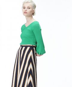 GRACE CONTINENTAL / グレースコンチネンタル ニット・セーター | Vネックフレア袖ニットトップ