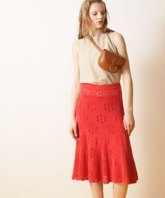 GRACE CONTINENTAL / グレースコンチネンタル ミニ・ひざ丈スカート | フラワーパターンニットスカート