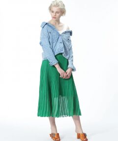 GRACE CONTINENTAL / グレースコンチネンタル ミニ・ひざ丈スカート | 針抜きプリーツニットスカート