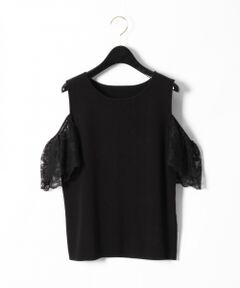 GRACE CONTINENTAL / グレースコンチネンタル ニット・セーター | 袖フリルレースニットトップ