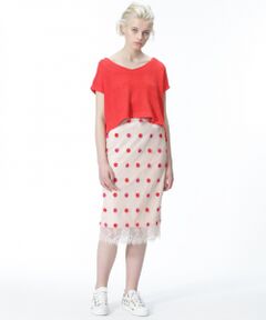 GRACE CONTINENTAL / グレースコンチネンタル ミニ・ひざ丈スカート | ドットタイトスカート
