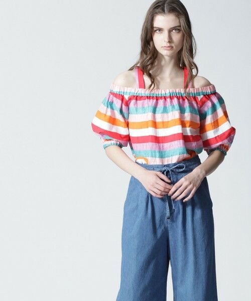 GRACE CONTINENTAL / グレースコンチネンタル シャツ・ブラウス | マルチボーダーリネントップ | 詳細1