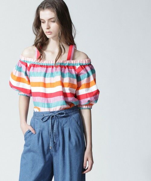 GRACE CONTINENTAL / グレースコンチネンタル シャツ・ブラウス | マルチボーダーリネントップ | 詳細2